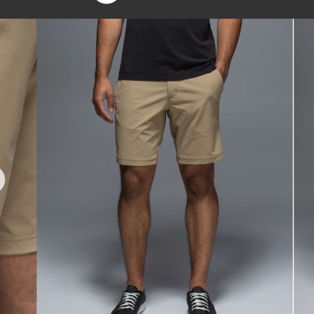 lululemon athletica Men’s Flat Front Shorts - Khaki